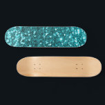 Skateboard Skate de Parties scintillant turquoise<br><div class="desc">Créez votre propre skateboard personnalisé avec vos propres images et texte.</div>