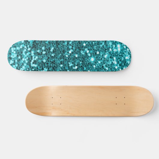 Skateboard Skate de Parties scintillant turquoise (Horz)