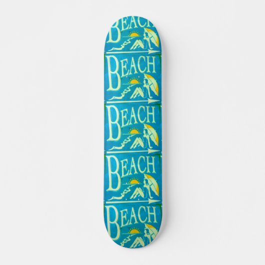 Skateboard skate de plage bleu (Devant)