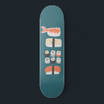 Skateboard Skate de sushi japonais<br><div class="desc">Le Sushi,  le nigiri et le maki roulent de délicieux plats d'art pour ceux qui aiment manger de la cuisine japonaise.</div>