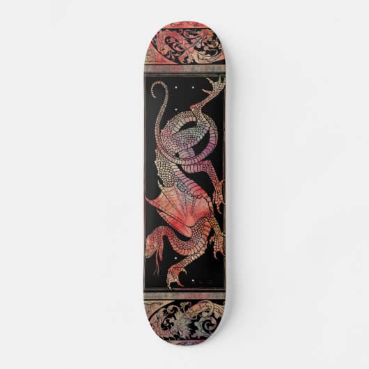 Skateboard Skate Dragon en marbre rose (Recto)