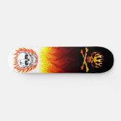 Skateboard Skate Flames noir à blanc (Horz)
