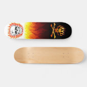 Skateboard Skate Flames noir à blanc (Horz)