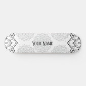 Skateboard Skate Mandala noir et blanc (Horz)