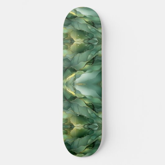 Skateboard Skate marbres vert et or (Recto)