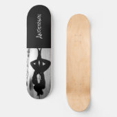 Skateboard Skate noir blanc dame de plage (Recto)