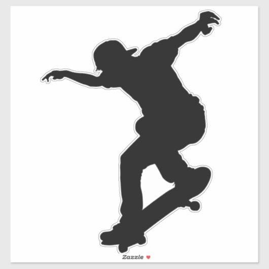 Skateboard, skateboar Custom-Cut Vinyl Sticker (Feuille)