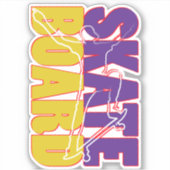 Skateboard Skateboard 4" Kiss Cut Vinyl Sticker (Devant)