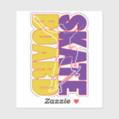Skateboard Skateboard 4" Kiss Cut Vinyl Sticker (Feuille)