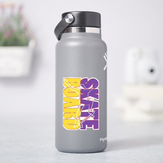 Skateboard Skateboard 4" Kiss Cut Vinyl Sticker (HydroFlask)