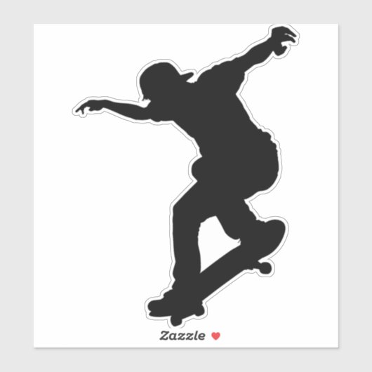 Skateboard, skateboard Custom-Cut Vinyl Sticker (Feuille)