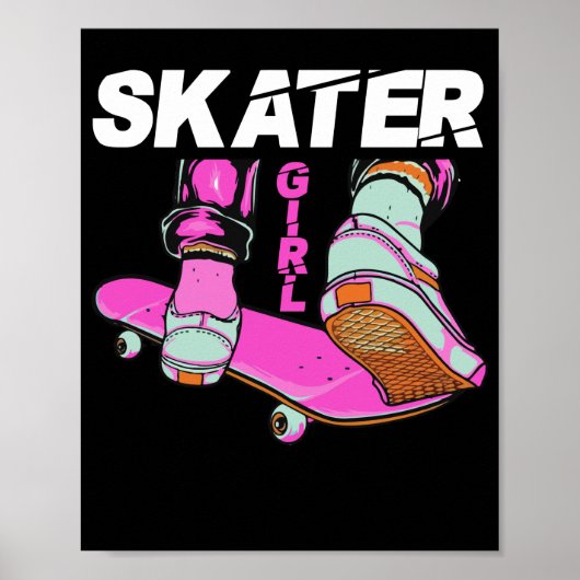 Skateboard Skateboarden voor meisjes Poster (Voorkant)