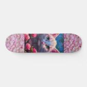 SKATEBOARD SKATEBOARDER BLANC ET ROSE (Horz)