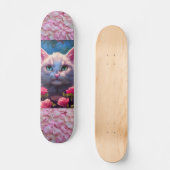SKATEBOARD SKATEBOARDER BLANC ET ROSE (Recto)