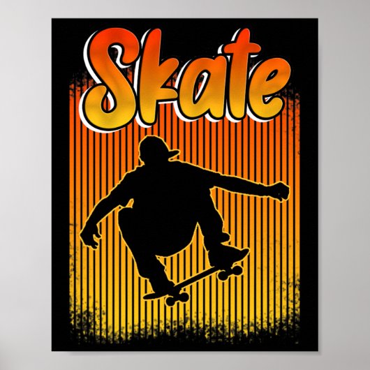 Skateboard Skateboarding Retro Tee For Skateboarde Poster (Voorkant)