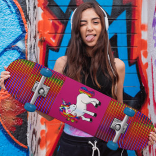 SKATEBOARD SKATEBOARDS UNICORN ROSE POUR LES FILLES