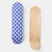 Skateboard Skatedeck bleu avec crânes blancs (Recto)