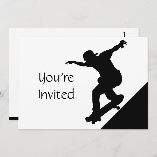 Skateboard Skating Park Invitation (Devant / Derrière)