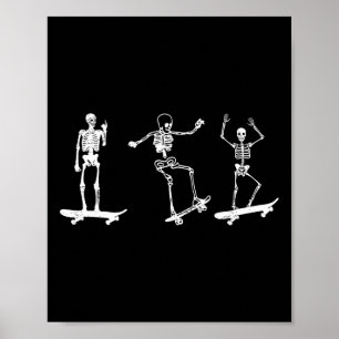 Skateboard Skelet Skate Fan Skateboarden Skater Poster