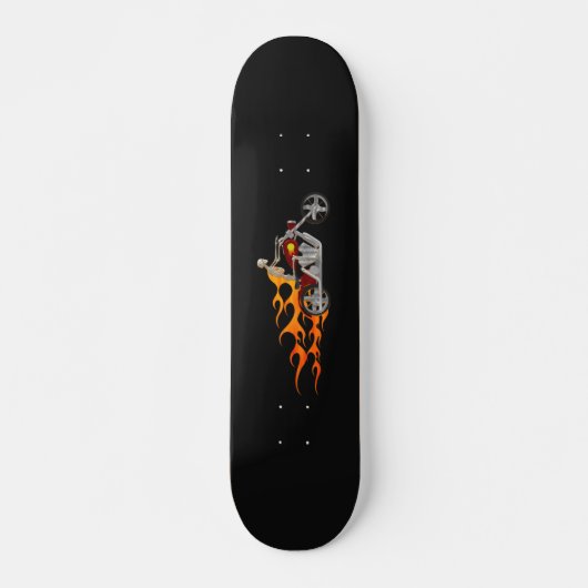 Skateboard Skeleton Bike Rider Avec Flames : Skate (Devant)