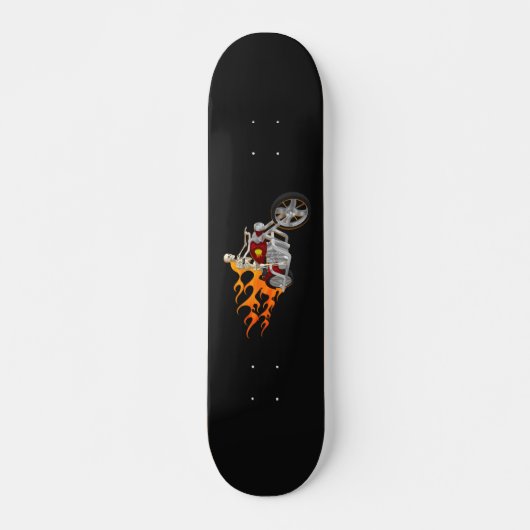 Skateboard Skeleton Bike Rider Avec Flames : Skate (Devant)