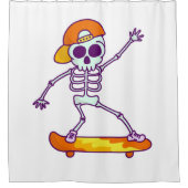 Skateboard Skeleton Douche rideau (Devant)