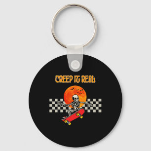 Skateboard Skeleton Halloween Skeleton Horror Berg Sleutelhanger