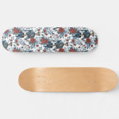 Skateboard Skeletos à la mode en Veste Jean avec Rose (Horz)