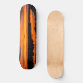 Skateboard Ski avec coucher de soleil (Recto)