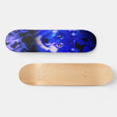 Skateboard Ski+Loup+Animal+Aquarelle+vert+bleu (Horz)