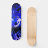 Skateboard Ski+Loup+Animal+Aquarelle+vert+bleu (Recto)