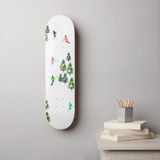 Skateboard Skieurs alpins Freeride Illustration (Art mural)