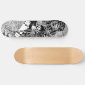 Skateboard Skis femme tatouée style urbain sur bois (Horz)