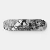 Skateboard Skis femme tatouée style urbain sur bois (Horz)