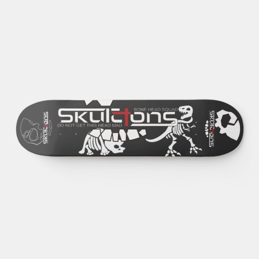 Skateboard SKULETONS with T-REX & Triceratops (Horz)