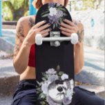 Skateboard Skull Goth Black White Floral Flower<br><div class="desc">This design may be personalized by choosing the customize option to add text or make other changes. If this product has the option to transfer the design to another item, please make sure to adjust the design to fit if needed. Contact me at colorflowcreations@gmail.com if you wish to have this...</div>