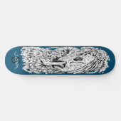 skateboard Skull Monogram Skeleton Blue Anchor (Horizontaal)