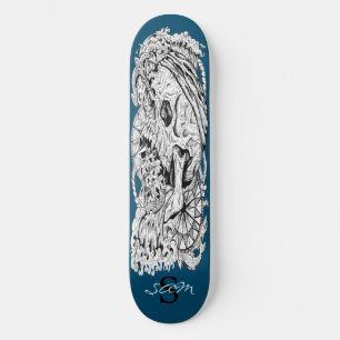 skateboard Skull Monogramme Skeleton Ancre bleue