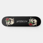 skateboard Skull personnalisé et Rose (Horz)