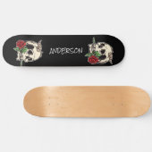 skateboard Skull personnalisé et Rose (Horz)