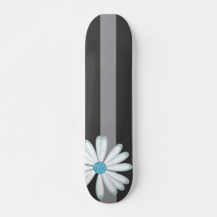 Skateboard Sky Blue Floral Racing Tribal Daisy Motif de tatou