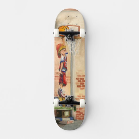 Skateboard Slam Dunk sur le plateau de basket par Jay Throckm (Recto)