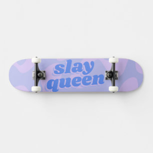 Skateboard Slay Queen Pastel Bleu Super Typographie moderne