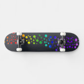 Skateboard SlipperyJoe amour bulles rouge orange jaune vert c (Horz)