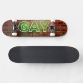 Skateboard SlipperyJoe illuminé néon gay signe lumineux vif (Horz)