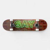 Skateboard SlipperyJoe illuminé néon gay signe lumineux vif (Horz)