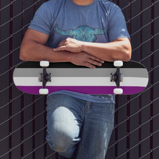 Skateboard SlipperyJoe's asexual pride flag emphasizing inclu (Extérieur 3)