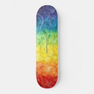 Skateboard SlipperyJoe's gay pride flag rainbow colors tie-dy