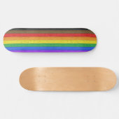 Skateboard SlipperyJoe's inclusive gay pride flag wooden blac (Horz)