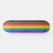 Skateboard SlipperyJoe's inclusive gay pride flag wooden blac (Horz)